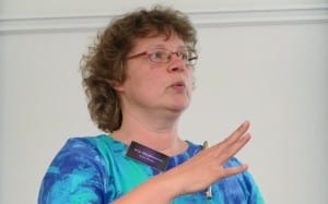 Dr. Iris Heidmann during her presentation at Amphacademy 2017 on "Analysis of Orchid Pollen"